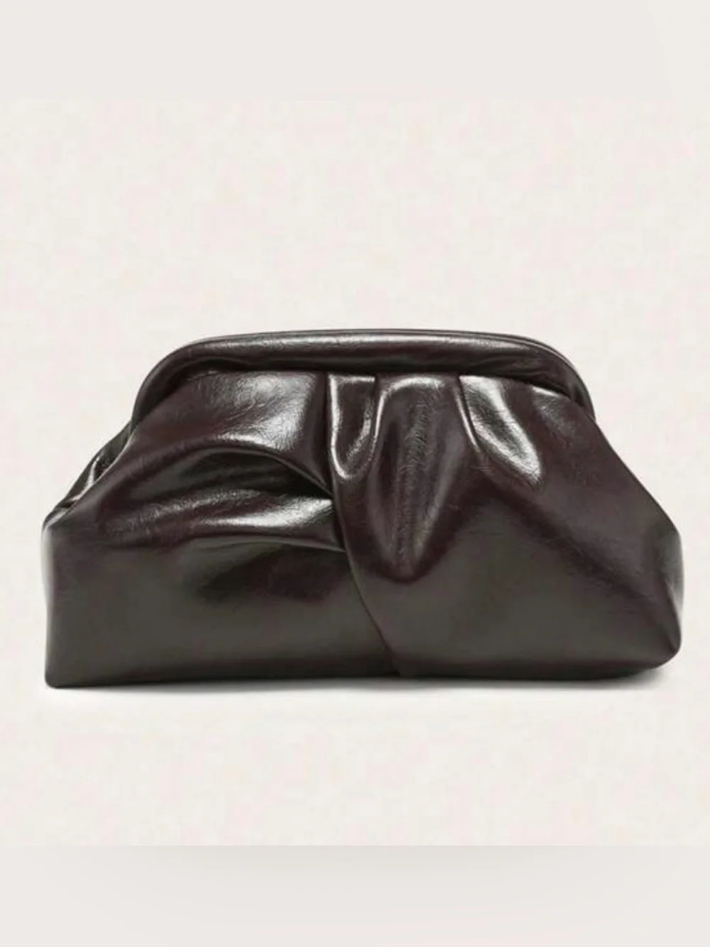 Coffee Brown  Woven Clutch Bag -